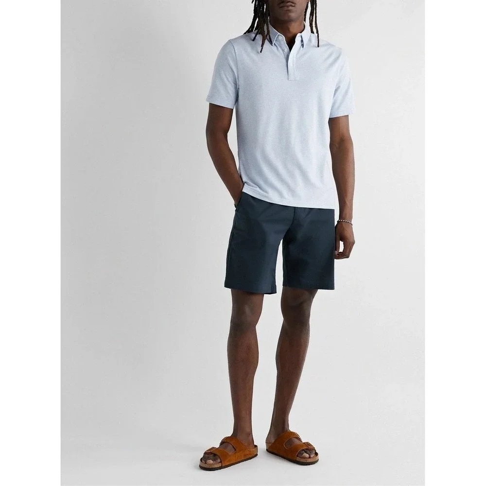 Faherty Movement‎ Straight Leg Organic Cotton COOLMAX-Blend Chino Shorts Blue 29